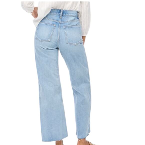 NWD J. Crew Wide Leg Cropped Jeans All Day Stretch Spring Storm Blue Size 30 - Picture 2 of 10